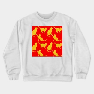 Golden cats-Red Crewneck Sweatshirt